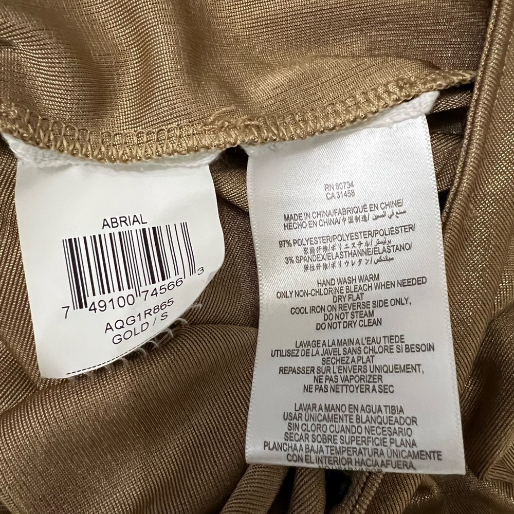 BCBGMaxAzria “Abrial” Asymmetrical Metallic Gold Cocktail Dress - Picture 10 of 10